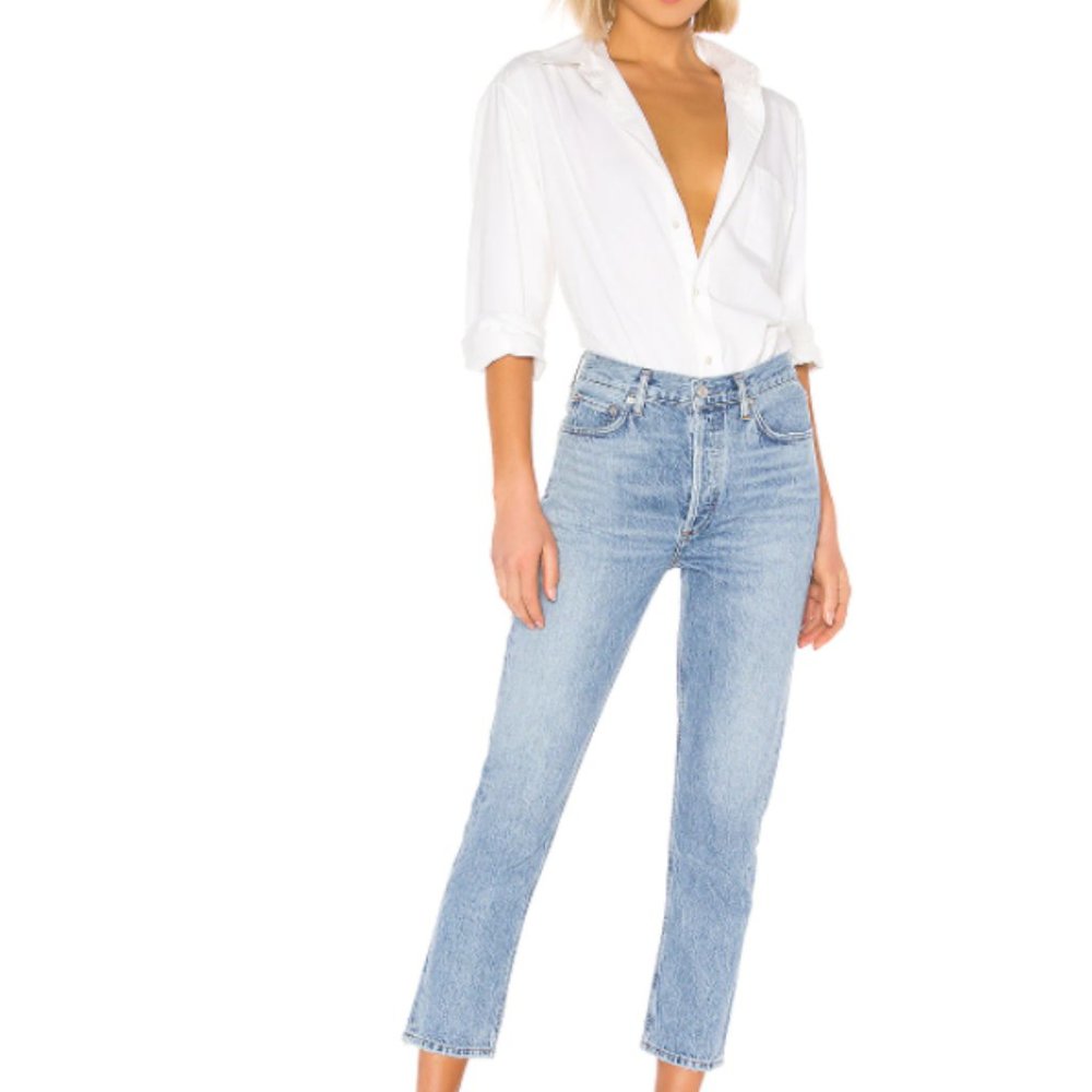 Agolde Riley High Rise Straight Crop Jean 25